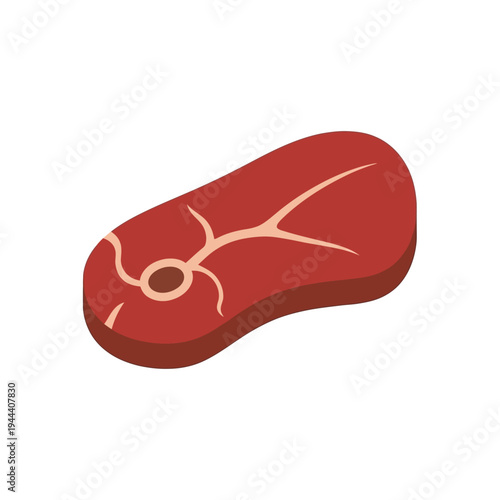 Raw Red Meat Cut Closeup View.