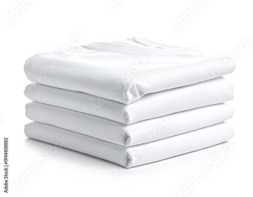 Stack of neatly folded, pristine white fabric