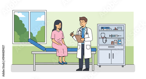 Doctor and pregnant woman.