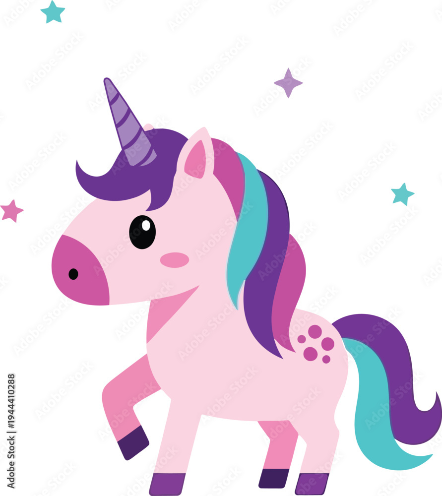 Fototapeta premium Cute Unicorn Design Vector Illustration Art