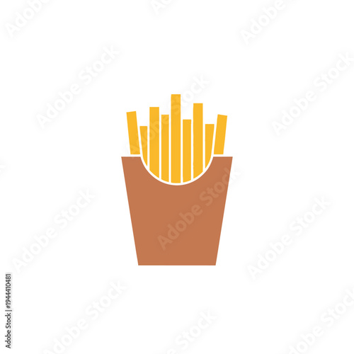 French fries in a brown container.