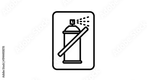 No Aerosol Spray Can Icon, Prohibition Sign, Warning Symbol