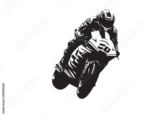 vector illustration of a motorcycle racer