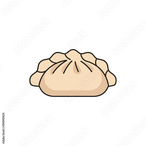 Delicious steamed dumpling on plate.