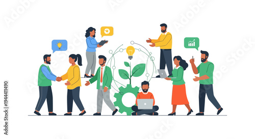 Diverse Business Team Collaboration, Innovation & Growth for Project Success