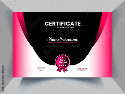 Official business certificate design template