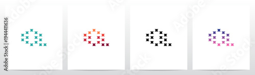 Half Circle Cut Out Letter Initial Alphabet Logo Design Q