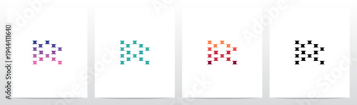 Half Circle Cut Out Letter Initial Alphabet Logo Design R