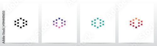 Half Circle Cut Out Letter Initial Alphabet Logo Design O