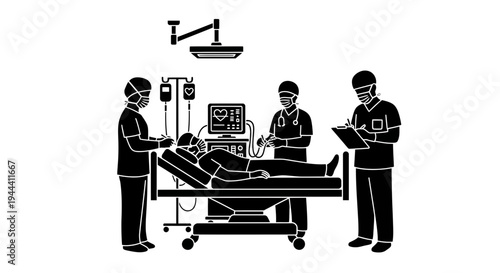 Medical team attending to a patient.