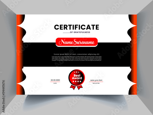 Official business certificate design template