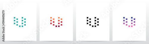 Half Circle Cut Out Letter Initial Alphabet Logo Design U