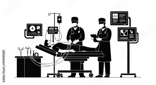 Medical professionals attending to a patient.