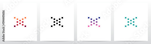 Half Circle Cut Out Letter Initial Alphabet Logo Design X