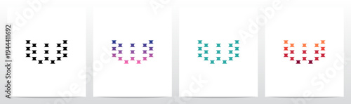 Half Circle Cut Out Letter Initial Alphabet Logo Design W