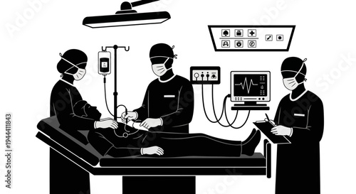 Medical team performing emergency surgery.