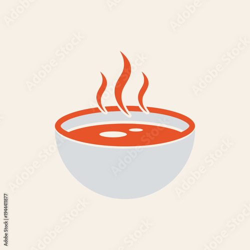 Steaming bowl of red soup.