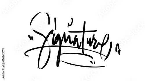 Professional Hand Drawn Signature Illustration with Bold Ink Strokes for Business Contract and Personal Branding.