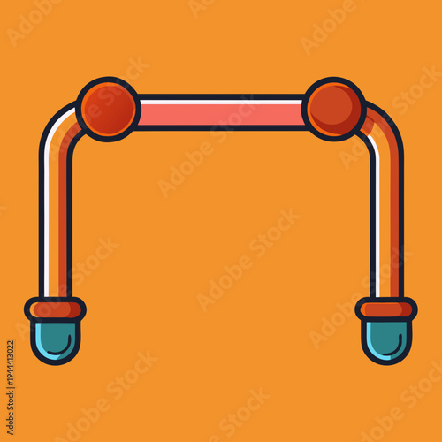 Orange and Red Grab Bar on Orange Background