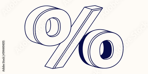 3d percent sign on white background 3d percent sign finance business statistics