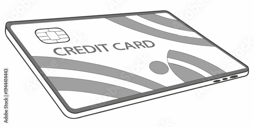 Gray and white credit card on white background finance banking