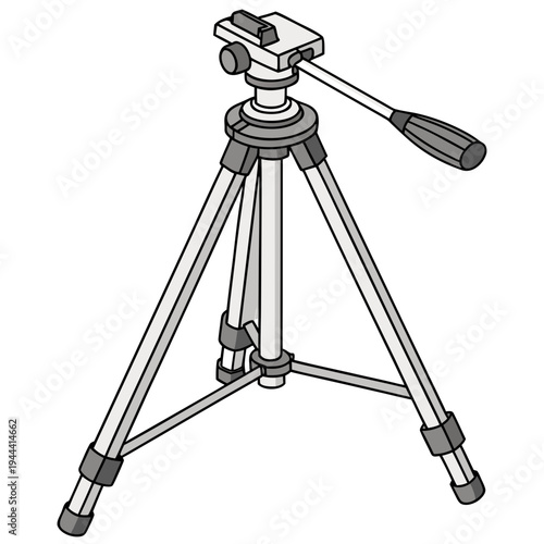 Silver tripod stand on white background equipment