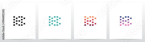 Half Circle Cut Out Letter Initial Alphabet Logo Design B