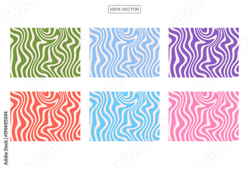 Abstract horizontal background with colorful waves. Trendy vector illustration collection