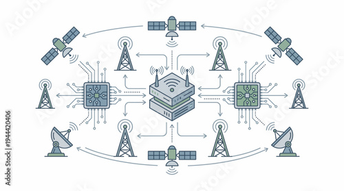 Network infrastructure and satellite communication system.