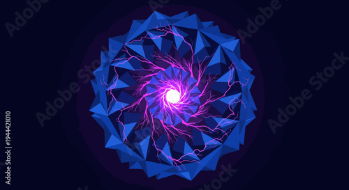 geometric spiral purple blue abstract mandala design
