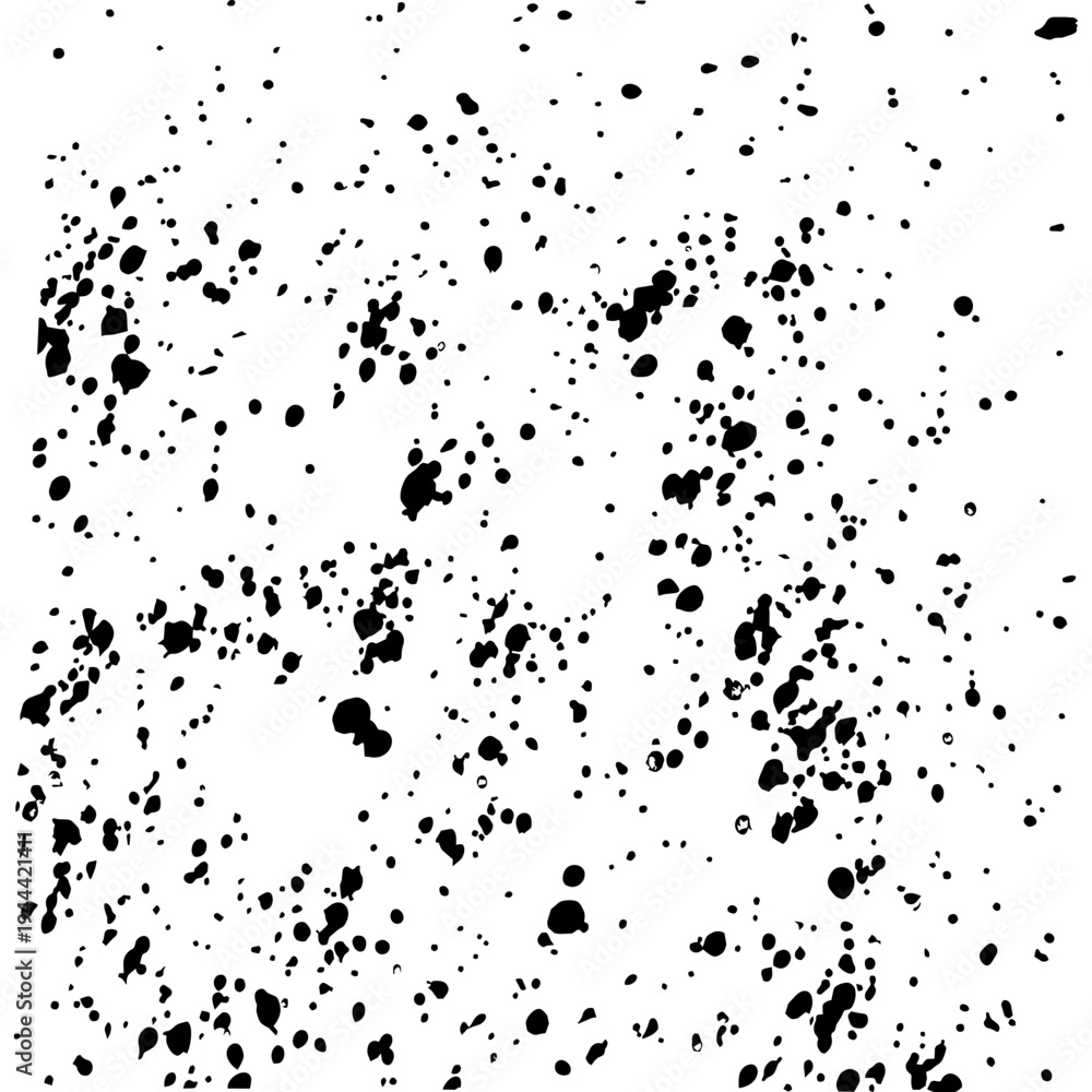 Obraz premium Black Ink Splatter on Transparent Background. Abstract Black Ink Splashes.