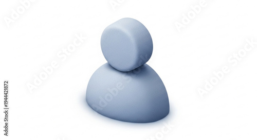 Gray 3d avatar icon silhouette on transparent background