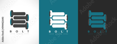 metal bolt logo vector design