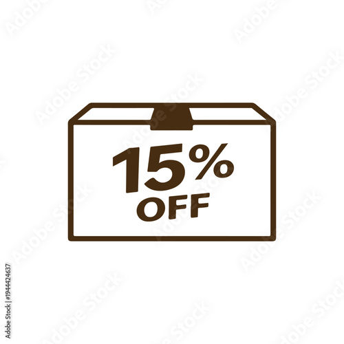 15% off box vector
Vector percentage discount sale on a white background
