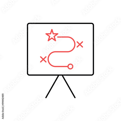 icon a reputation strategy with tactical path map and markers, isolated against a clean background.