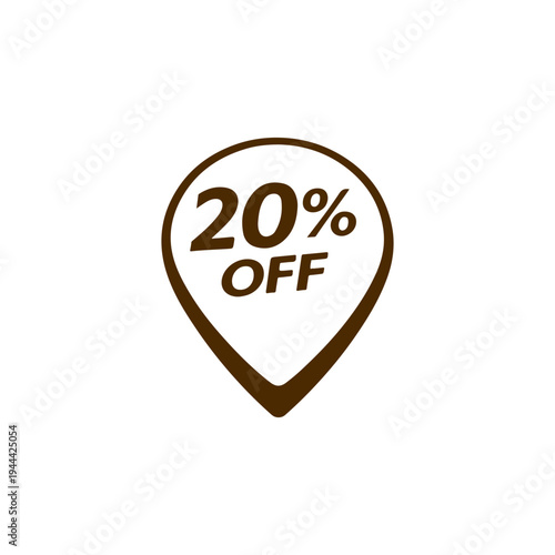 20% off pin vector
Vector percentage discount sale on a white background