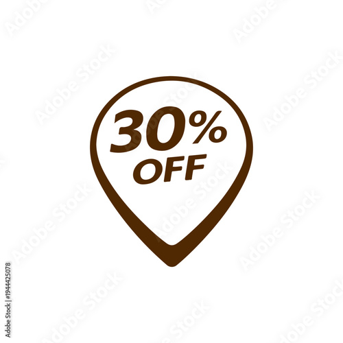 30% off pin vector
Vector percentage discount sale on a white background