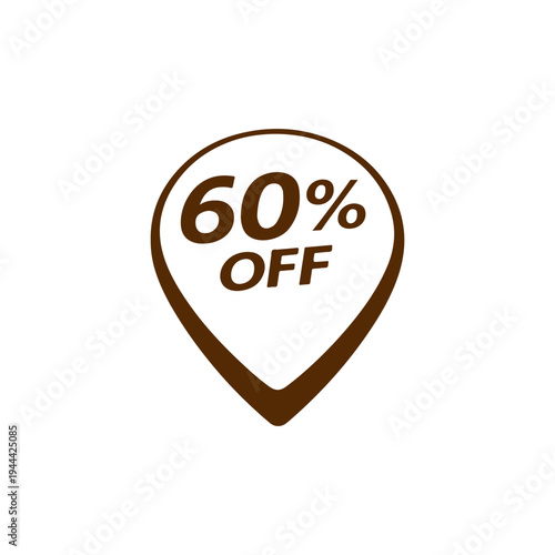 60% off pin vector
Vector percentage discount sale on a white background
