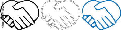 Handshake in heart shape icon symbolizing partnership and friendship