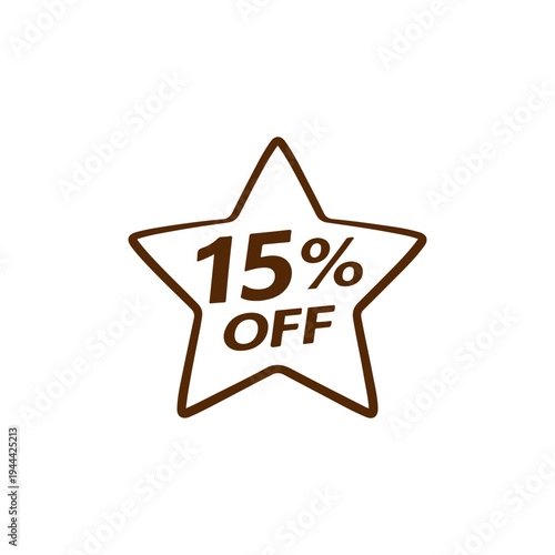 15% off star vector
Vector percentage discount sale on a white background