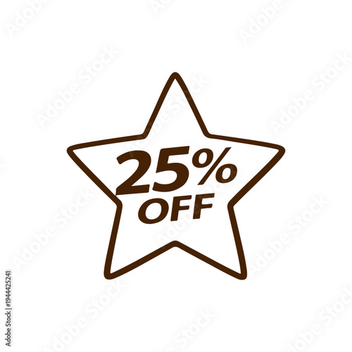 25% off star vector
Vector percentage discount sale on a white background