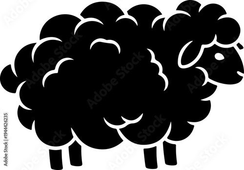 Sheep Black silhouette Vector illustration
