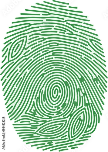 Green fingerprint pattern