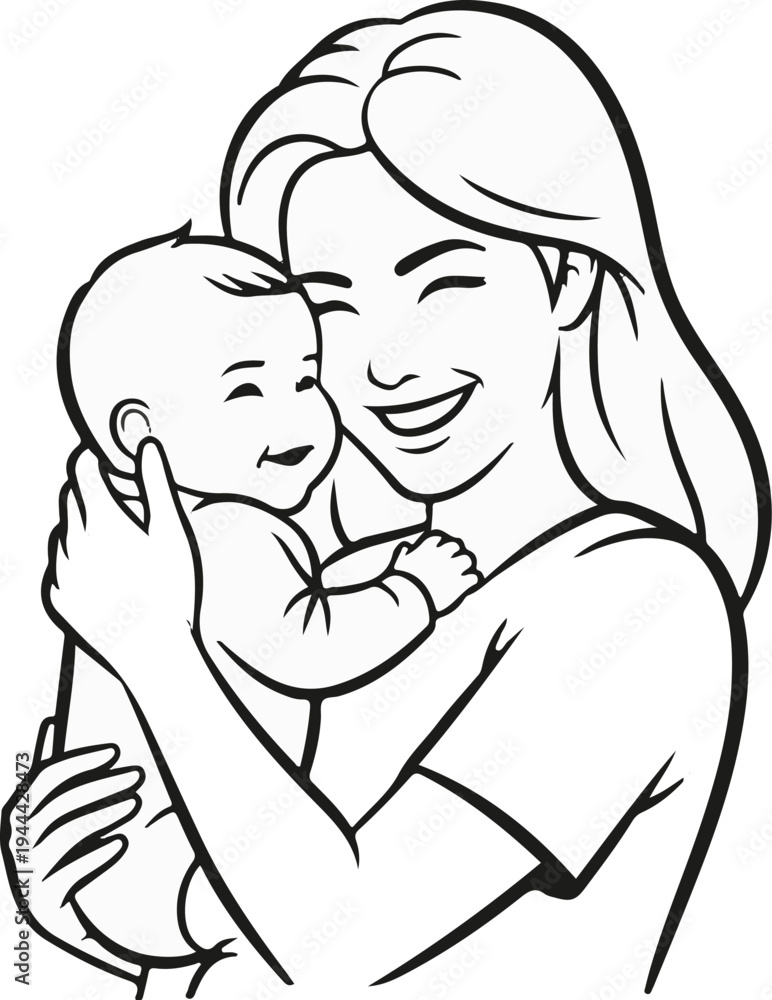 Obraz premium Joyful mother lovingly cradles her smiling baby, embracing tenderness