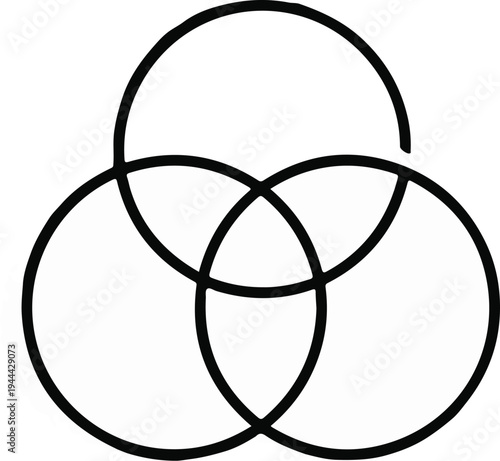 Intersecting circles forming Venn diagram segments