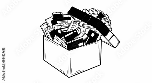 Gift box overflowing with credit cards and a ribbon