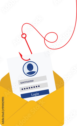 Phishing email cybercriminal attack malware folder data Phishing email icon