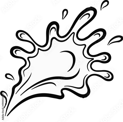 Dynamic black ink splash with droplets suggesting movement and refreshment