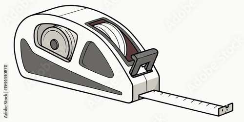 White and gray tape measure with extended ruler