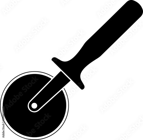 Pizza Cutter Wheel silhouette vector illustration